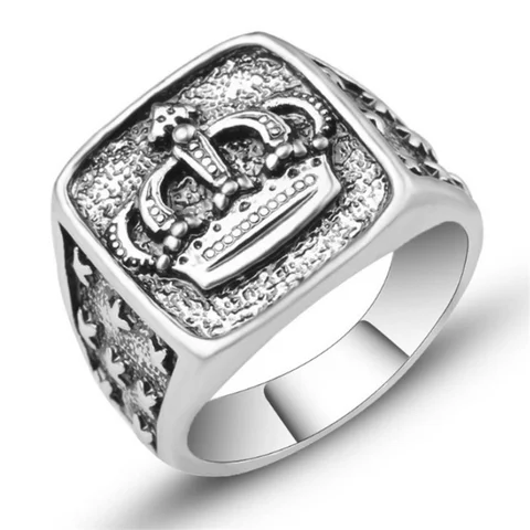 Винтажное мужское кольцо в виде короны из цинкового сплава