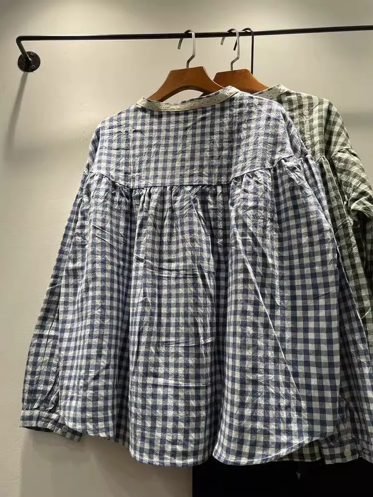 Женская блузка с длинным рукавом осенне-зимняя хлопковая в стиле ретро 134 см