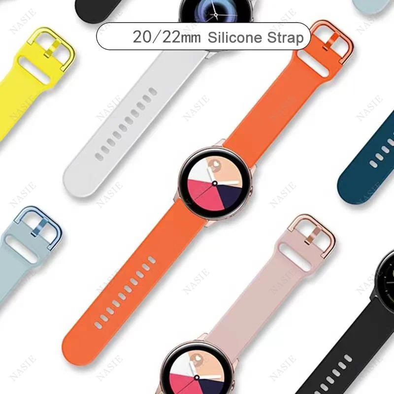 20mm 22mm Printing Silicone Watchband for Samsung Galaxy Watch 42mm Active 2 40mm Bracelet Band Strap Gear S2 Amazfit bip |