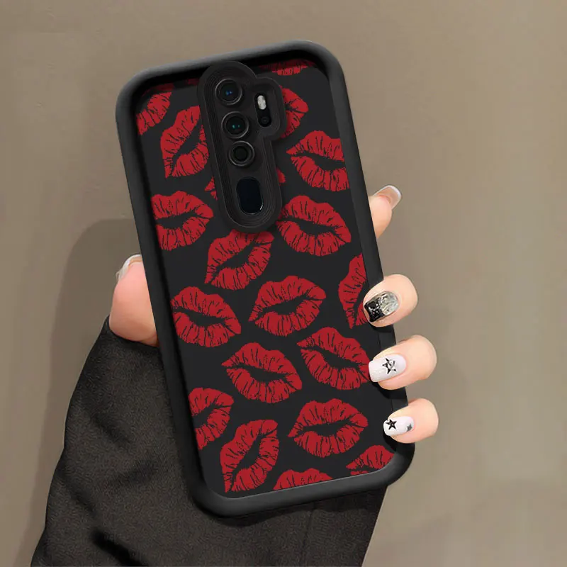 Сексуальные красные губы с принтом в виде поцелуев для OPPO Realme Narzo 60X 30A 20A 50A 50i Prime