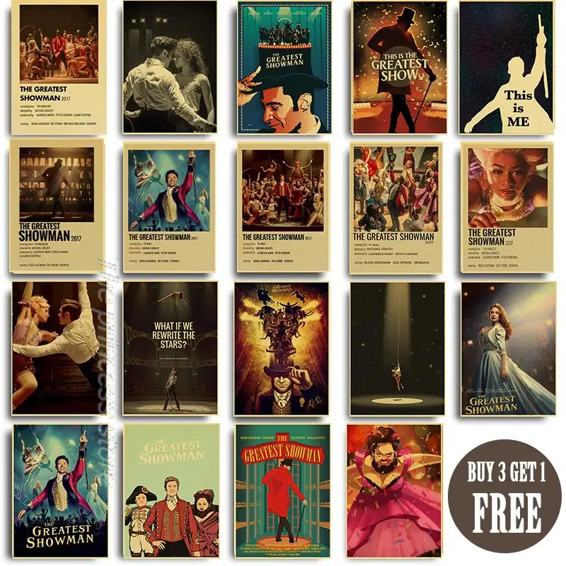 

Постер из винтажной крафт-бумаги «сильнейший SHOWMAN», художественный настенный Декор для дома, гостиной, дивана, качественная живопись