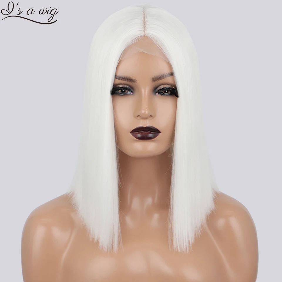 Парик I's a wig короткие прямые белые парики синтетические для женщин 60 дюймов 613 - Цена: 3346