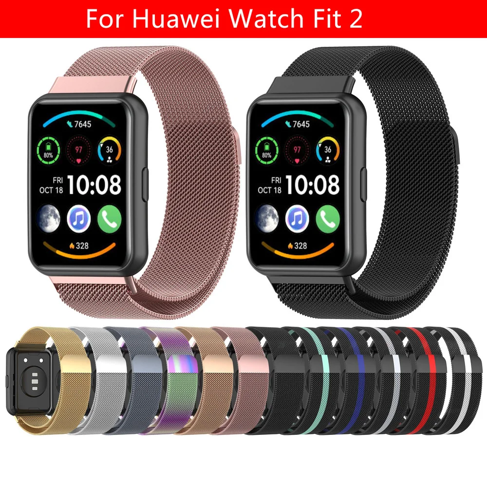 

Band For Huawei Watch FIT 2 Strap Magnetic Loop stainless steel watchband metal bracelet for Huawei Watch fit 2 Accessories
