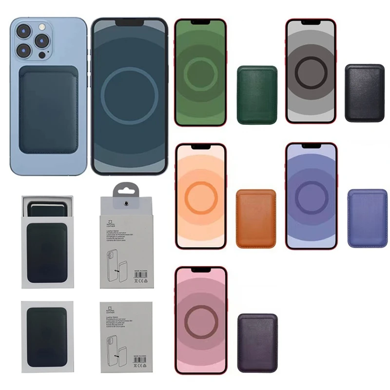 

Leather Wallet For iPhone 13 Pro Max With Animation With LOGO on For Apple Magsafe Magnetic Adsorption ID Card Pocket Pouch Slot
