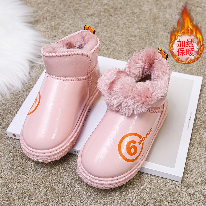 

Winter With Fur Children Shoes Girls Boy Fashion Ski Boots For Kids Boys Comfortable Children Outdoor Boots Girls Brand Boots