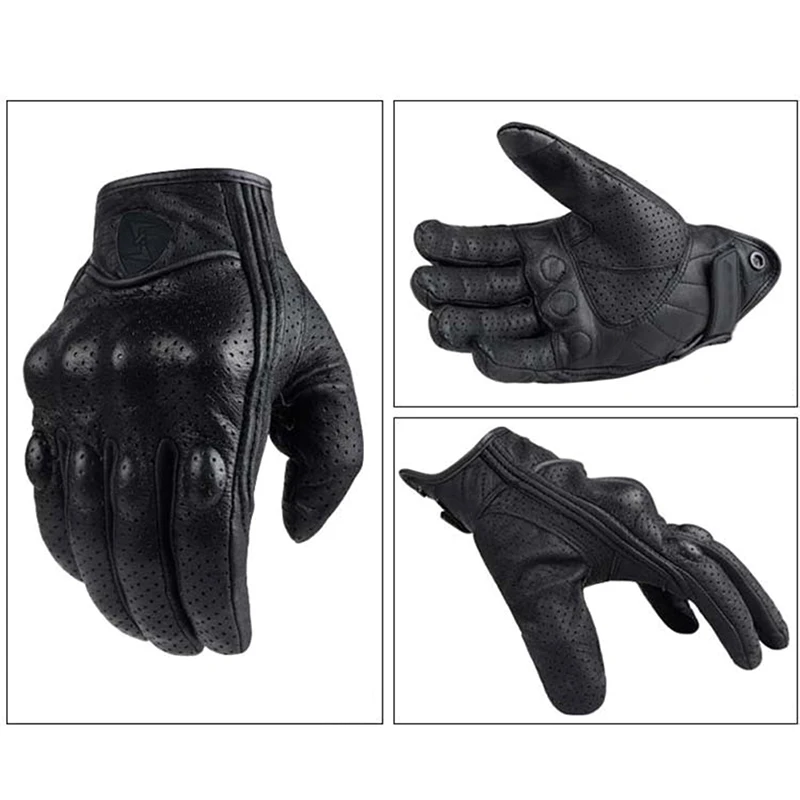 

Motorcycle Breathable Gloves Black Racing Leather Motorbike Road Racing Team Sunscreen Glove Men Summer Winter