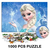 elsa disney frozen princess 1000pieces wooden jigsaw puzzle cartoon toys for adults children girls gift educational handmade toy
