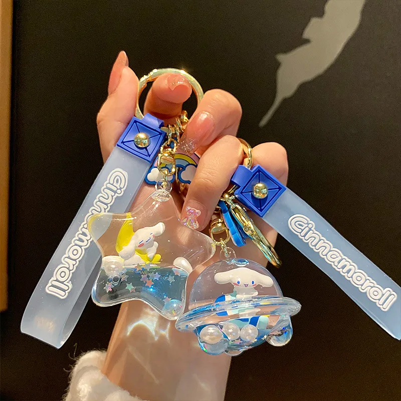 

Kawaii Sanrio Keychain Cinnamoroll Cartoon Cute Sweet Simple Bag Pendant Anime Exquisite Creative Accessories Girl Birthday Gift