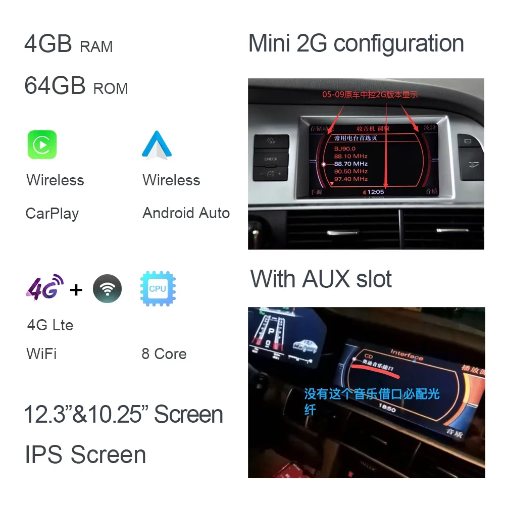 

Для Audi A6 A6L C6 4F 2005-2012 Автомобильный ЖК-дисплей приборной панели цифровой кластер виртуальный кабинет Android автомобильный радиоприемник беспроводной Carplay авторадио