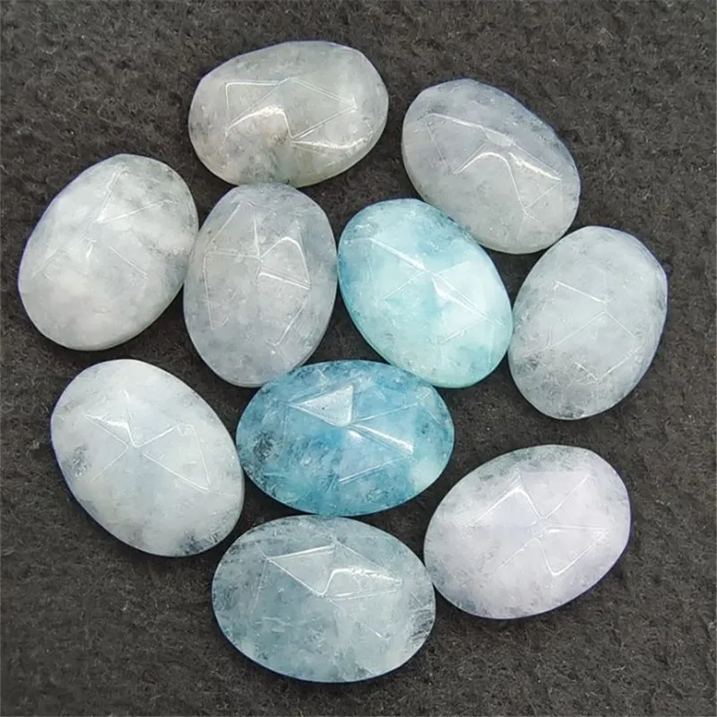 

10PCS Faceted Jade Stone Cabochons Nature Beads No Hole Oval Shape 18X25MM DIY Jewelry Accessories Free Shippings