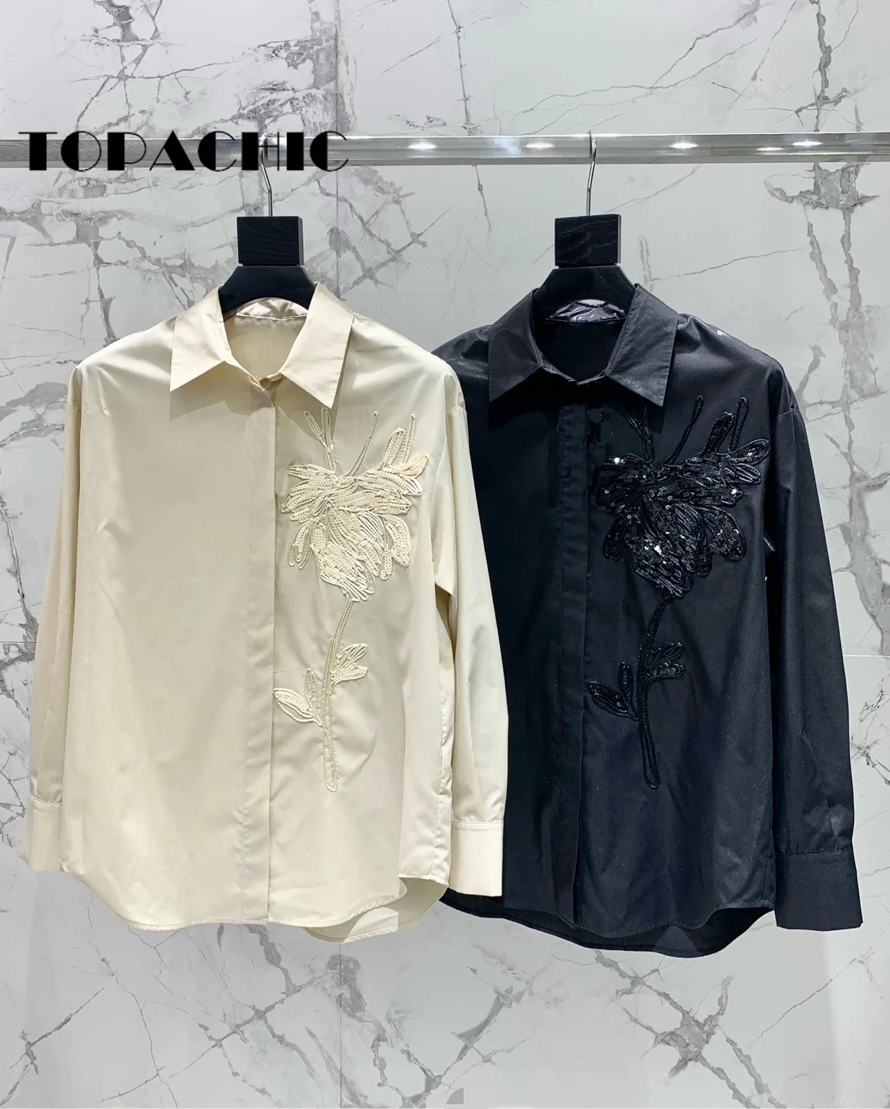 11 6 TOPACHIC-Женская одежда винтажная веревочная блузка с блестками и цветочной