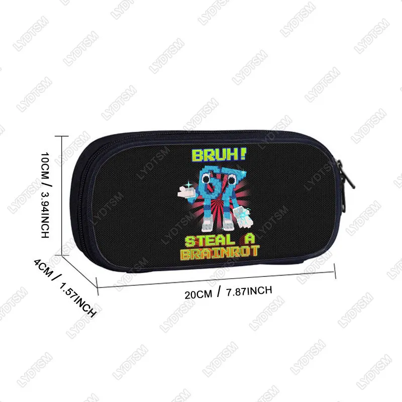 Фото Забавный косметичка Steal A Brainrot, сумка-карандаш Bruh 6 7, сумка для канцелярских принадлежностей Six Seven No. 9-классный пенал, школьные принадлежности №3