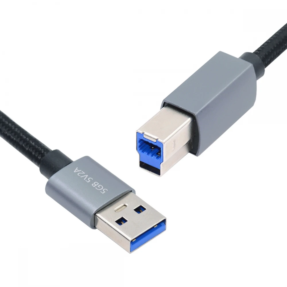 

Zihan высокоскоростной серебристый USB 3.0 Type-A-стандартный кабель 3,0 B-надежная передача данных при 5 Гбит/с для диска, SSD, камеры 30 см