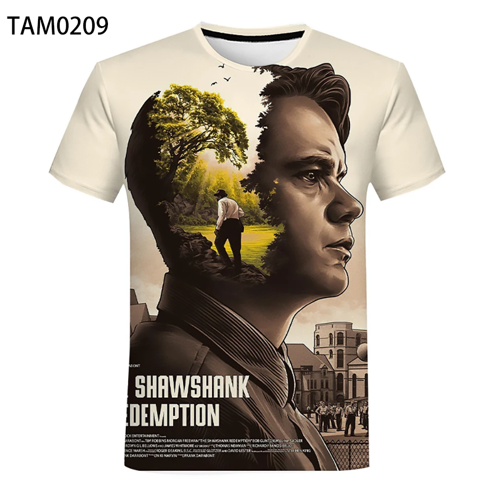 

The Shawshank Redemption 3D T-Shirt Men's / Women's T-Shirt Summer Kids Boys Girls Street Trend Cotton Breathable Top