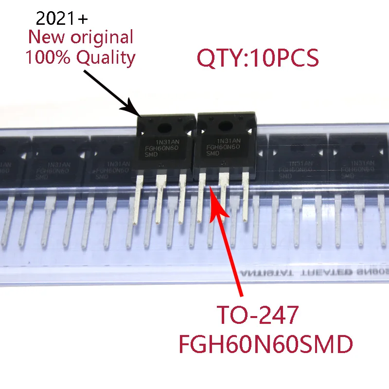 

10PCS 2021+ 100%New original FGH60N60SMD FGH60N60 60N60 TO-247 IGBT tube 60A 600V New original