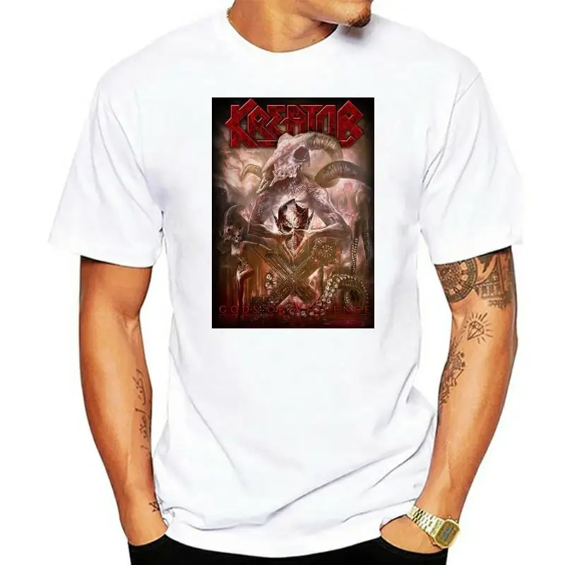 

Kreator Men's Gods Of Violence T-shirt Blackshort sleeve men Tee T shirt o-neck knitted