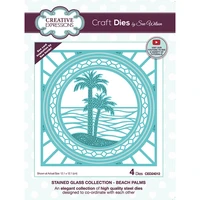 2022 new stained glass collection beach palms%c2%a0cutting dies diy paper scrapbooking greeting card diary decoration embossing molds