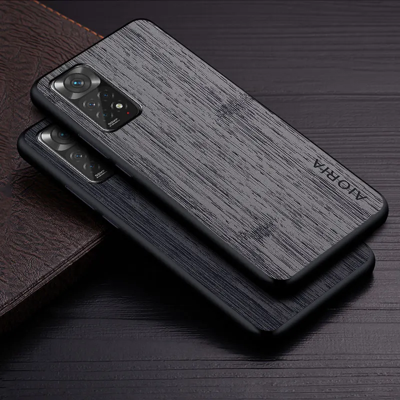 Чехол для Xiaomi Redmi Note 11 Pro Plus 11S 11T 5G 4G funda кожаный чехол с бамбуковым деревянным