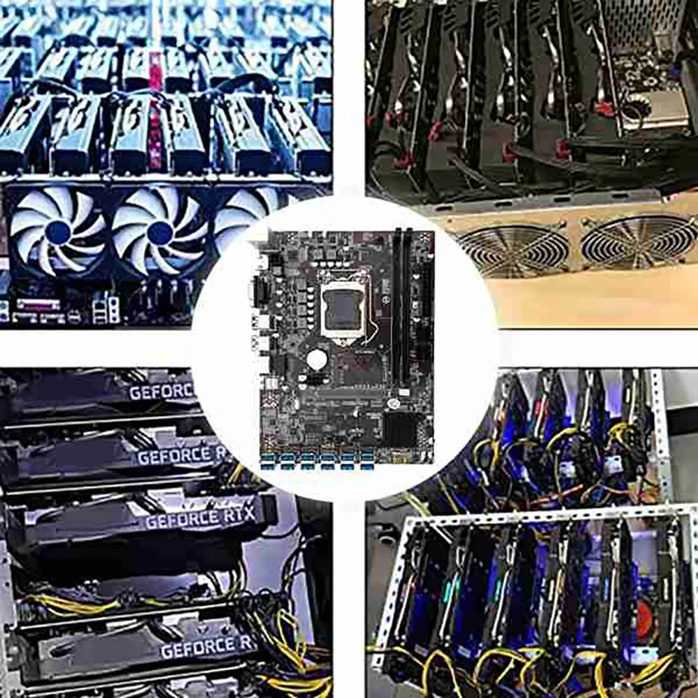 

B250C BTC Mining Motherboard 12 USB3.0 to PCIE+Switch Cable+SATA Cable LGA1151 DDR4 RAM SATA3.0+MSATA+VGA ETH Miner Kit