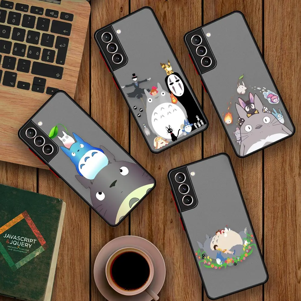 

Japan Anime Spirited Away No Face Man Totoro Phone Case For Samsung Galaxy S22 S21 S20 FE Ultra S10 S10E S9 S23 Lite Plus Cover