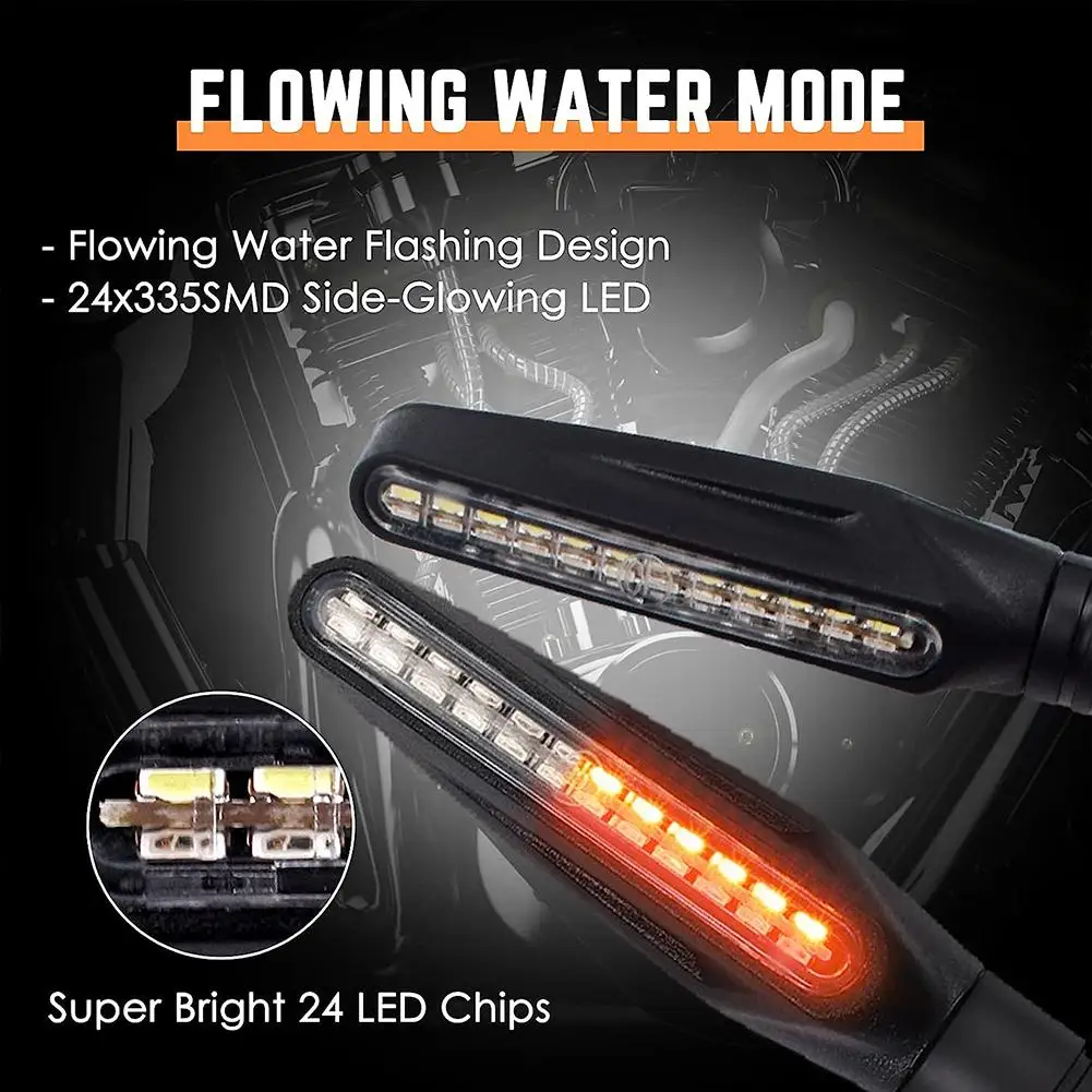 

4Pcs Motorcycle Indicators Flowing Turn Signal Brake Lights Daytime Running Lights DC 12V Taillights For Motorcycle Motorbike
