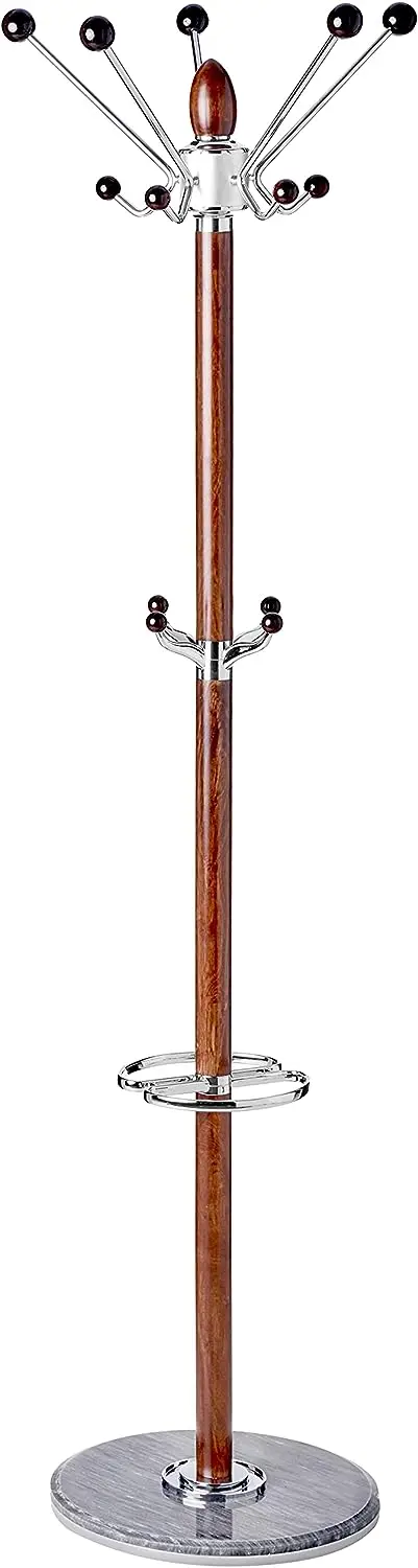 

Home Lava Coat with Marble Base, Chrome/Dark Walnut