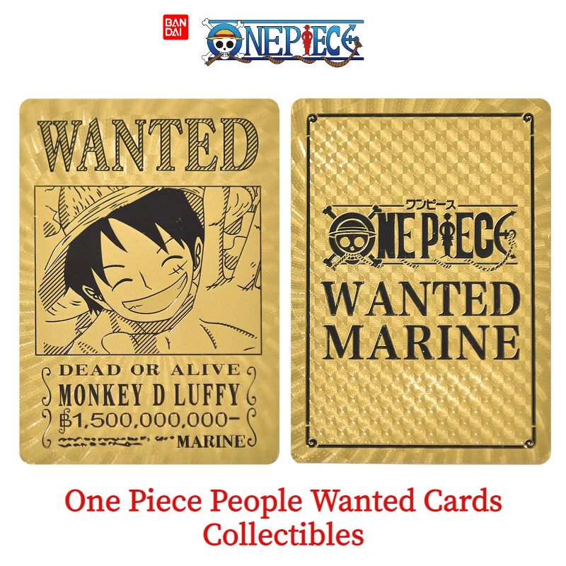 

HOT 9pcs One Piece Anime Figure Cards Monkey D. Luffy Gold Foil Cartoon Wanted English Gold Pack Game Collection Gift Kids