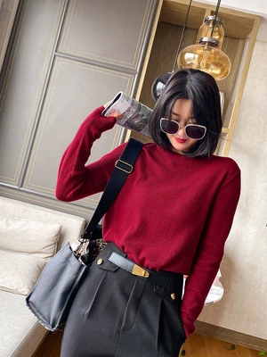 

Women's long-sleeved blouse for autumn and winter, the new pullover is thin, long-sleeved bottoming shirt, spring and autumn wom