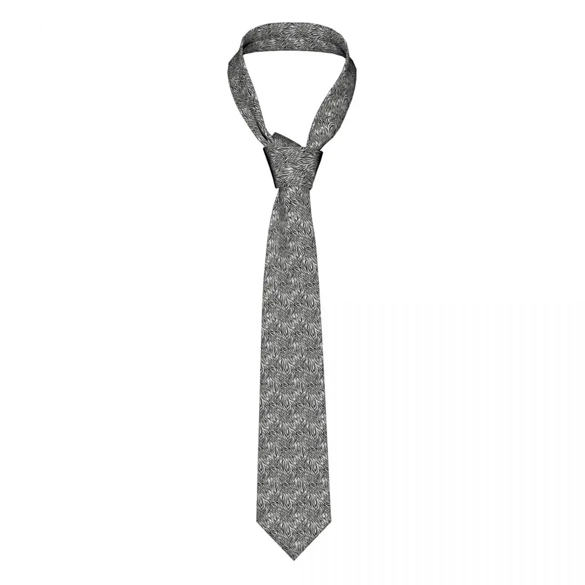 

Zebra Stripes Tie Animal Skin Print For Men Design Neck Ties Gift Shirt Formal Polyester Silk Cravat