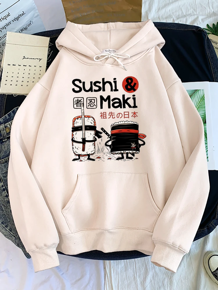 Комиксы ниндзя суши теплая толстовка женская японская мода эстетика толстовки