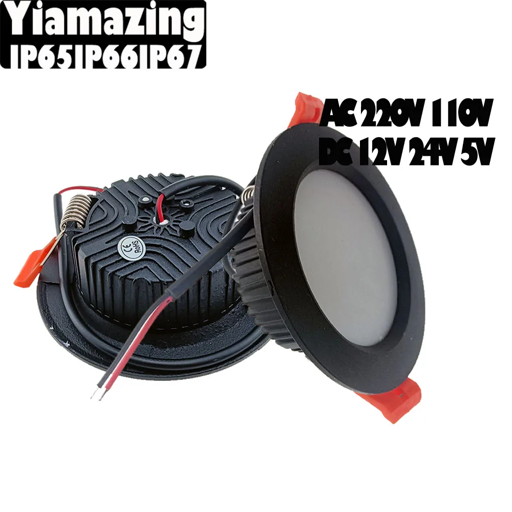 

220V 110V 12V 24V 5V Outdoor Waterproof LED Downlight IP65 5W 7W 9W 12W 15W 18W LED Porch Wall Spot Light Recessed Ceiling Lamp