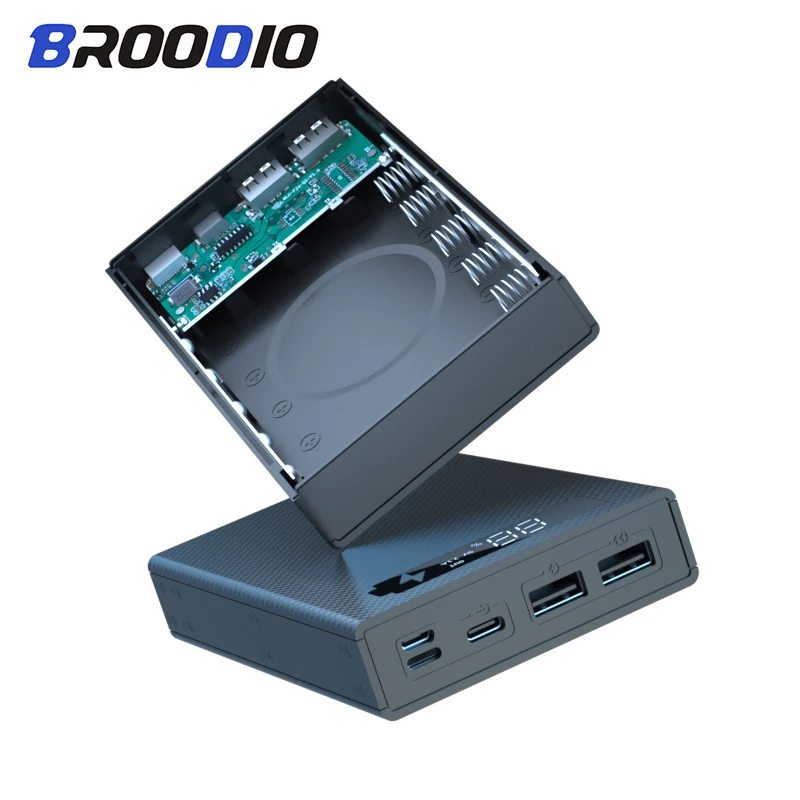DIY 3.0 Mobile power shell 5*18650 Power Bank Case Support Quick Wireless Charger Detachable 18650 battery Holder Charging Box