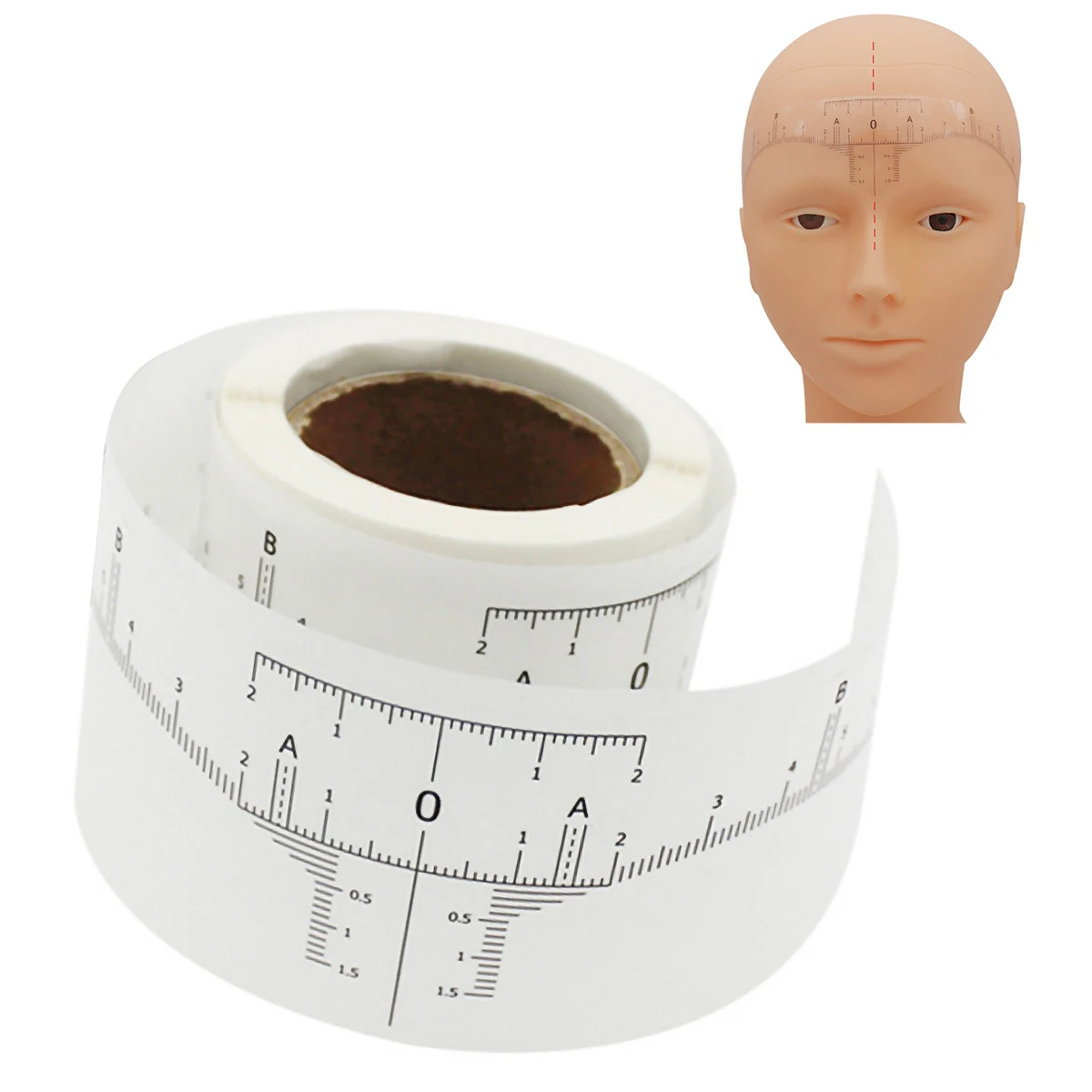 

50Pcs/Roll Disposable Eyebrow Ruler Sticker Adhesive Eyebrow Measurement Ruler for Tattoo Makeup