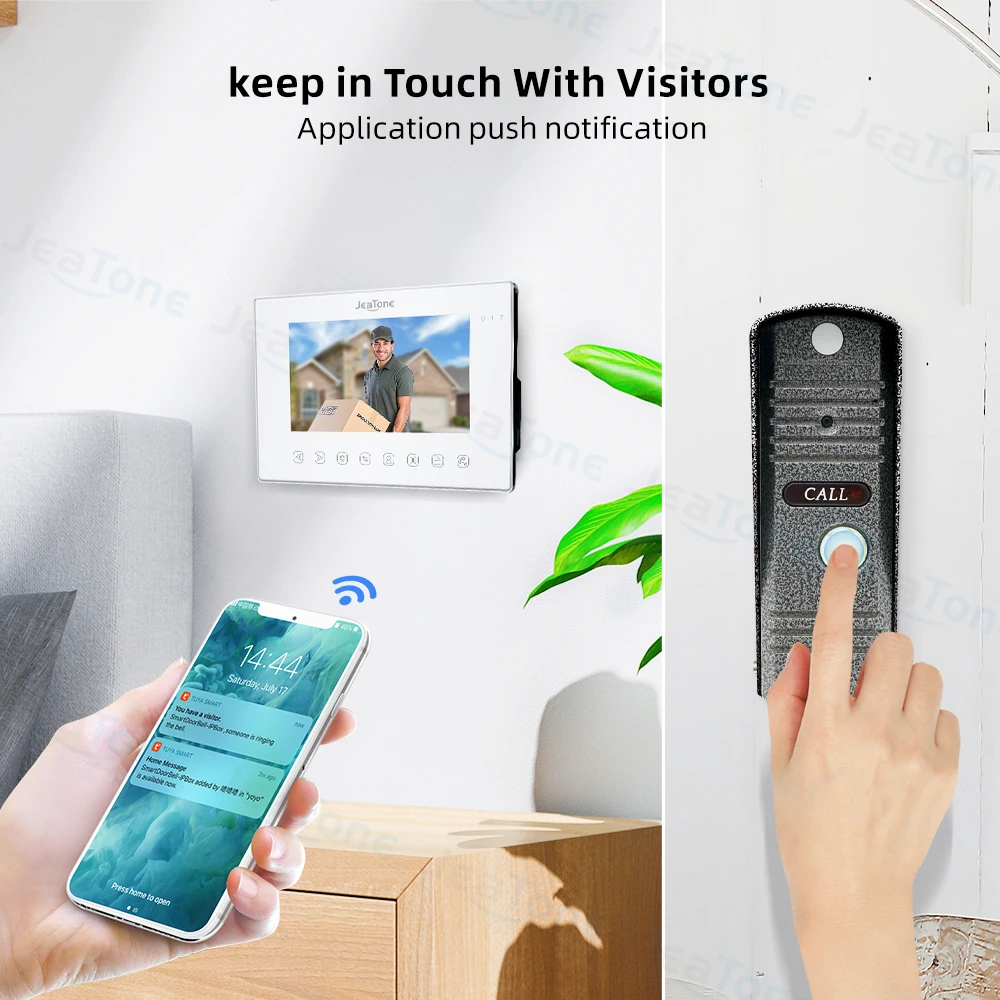 Jeatone 7 Inches Tuya Smart Video Intercom Door Phone System For Home Security with 720P IP65 Waterproof Outdoor Doorbell Camera enlarge
