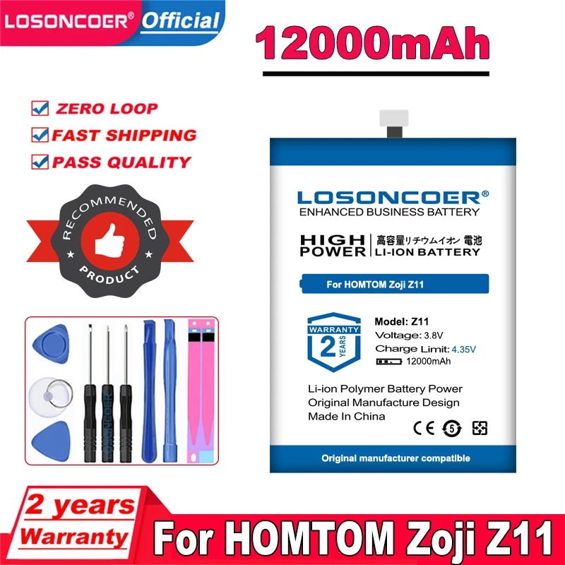 

Аккумулятор LOSONCOER 12000 мАч Zoji Z11 для стандартной батареи Zoji Z11