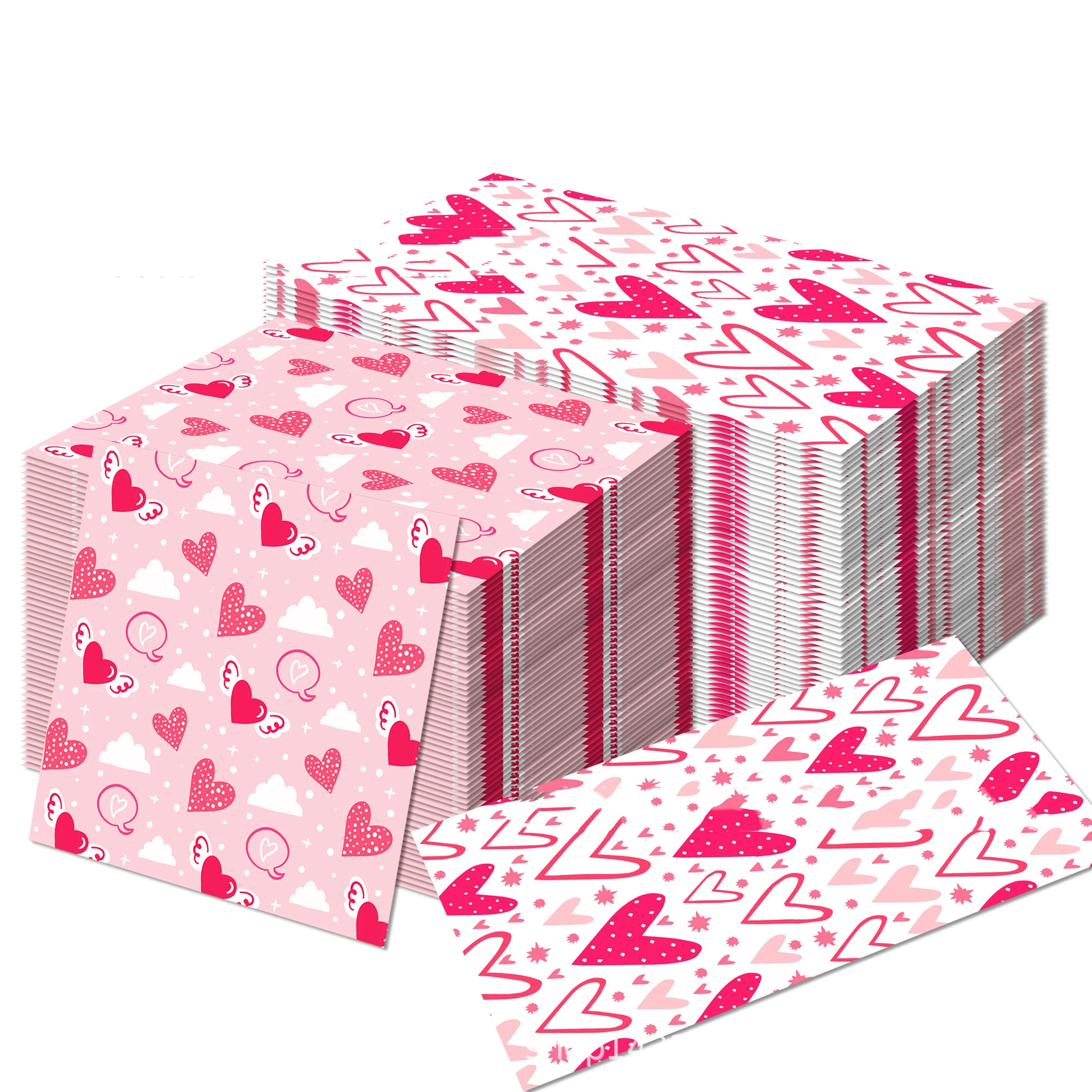 

20Pcs/Pack Love Patterned Tissue Valentine's Day Wedding Long Tissu Party Holiday Tableware Party Disposable Tissue