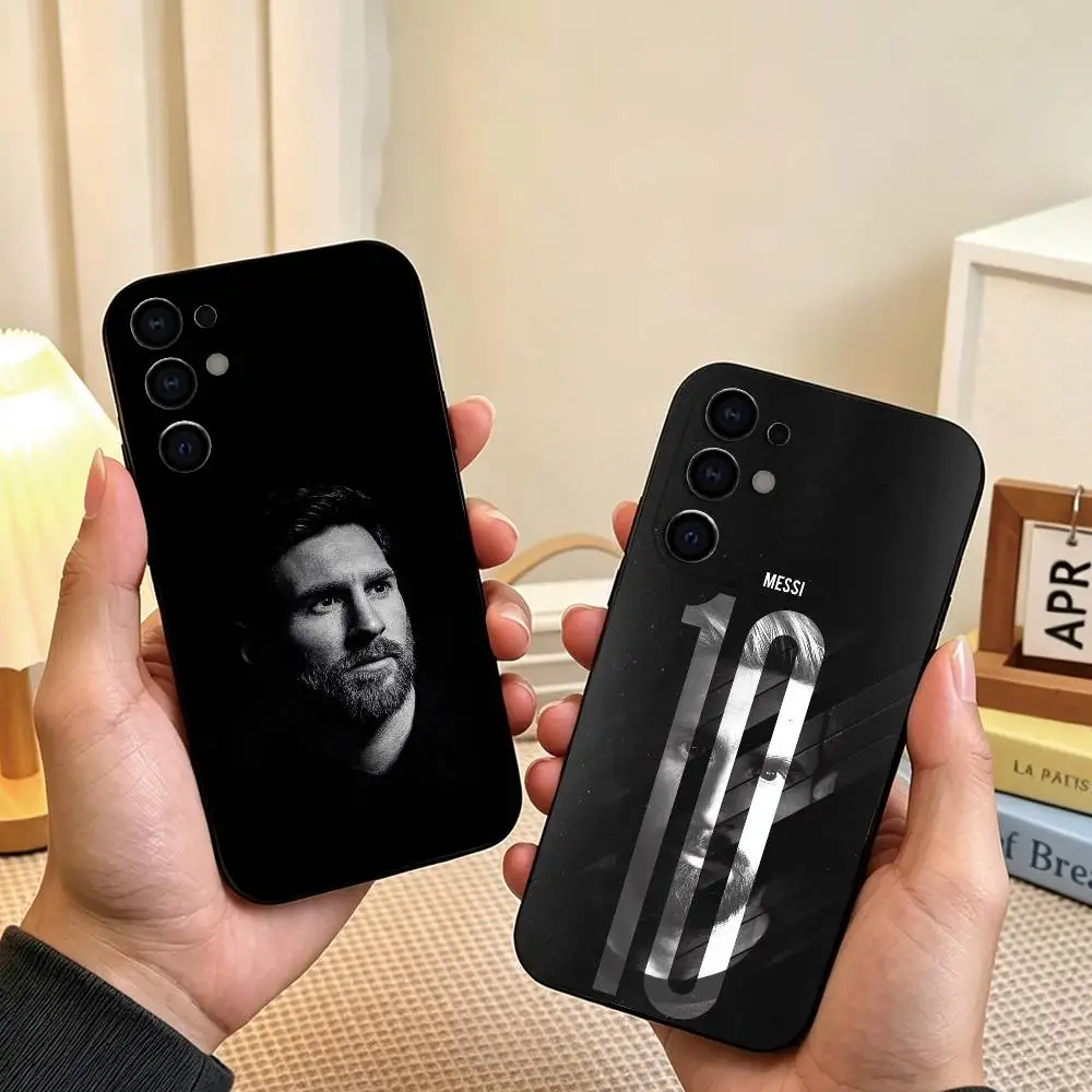 Фото Чехол для телефона с изображением легенды футбола Лионеля Месси для Samsung S26, S25, S24, S23, S22, S21, S30, Ultra, Plus, Fe, Lite, Note, 10, черный чехол в подарок. №1