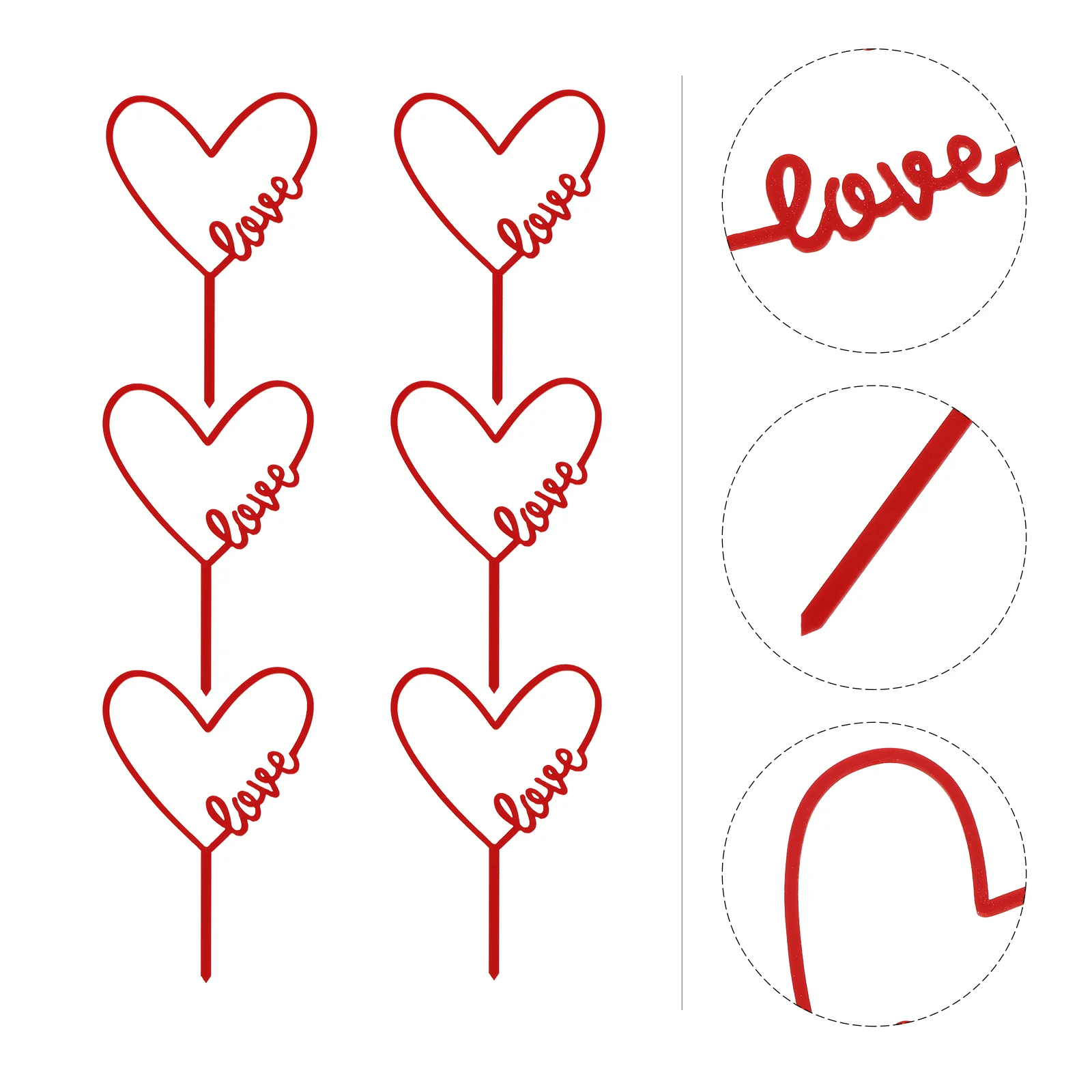 

10 Pcs Wedding Party Romantic Exquisite Cake Adornments (Red)