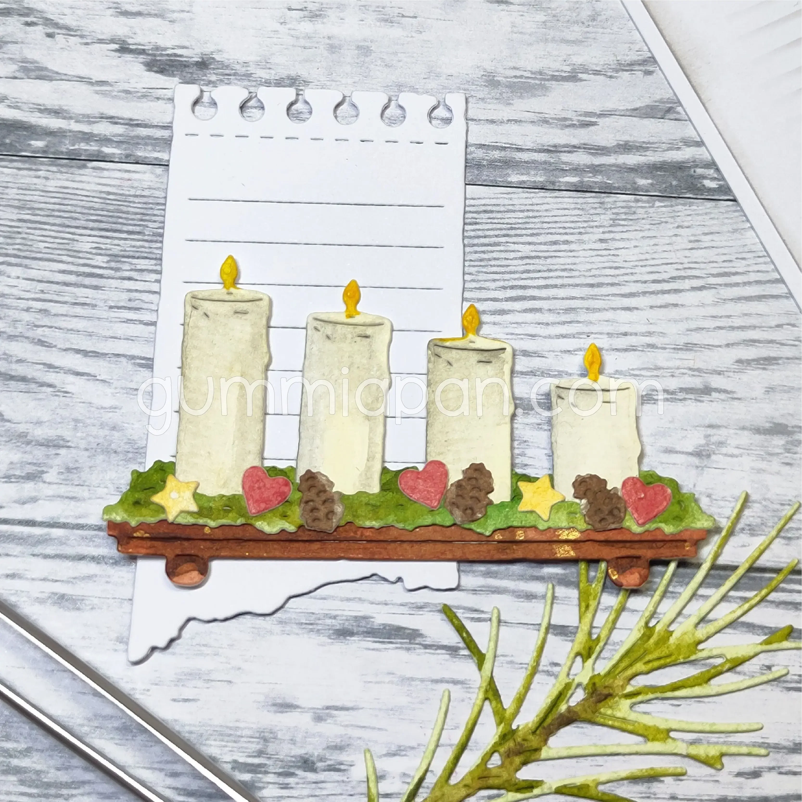 2024 Новый рождественский подсвечник с мхом металлические штампы для DIY украшения