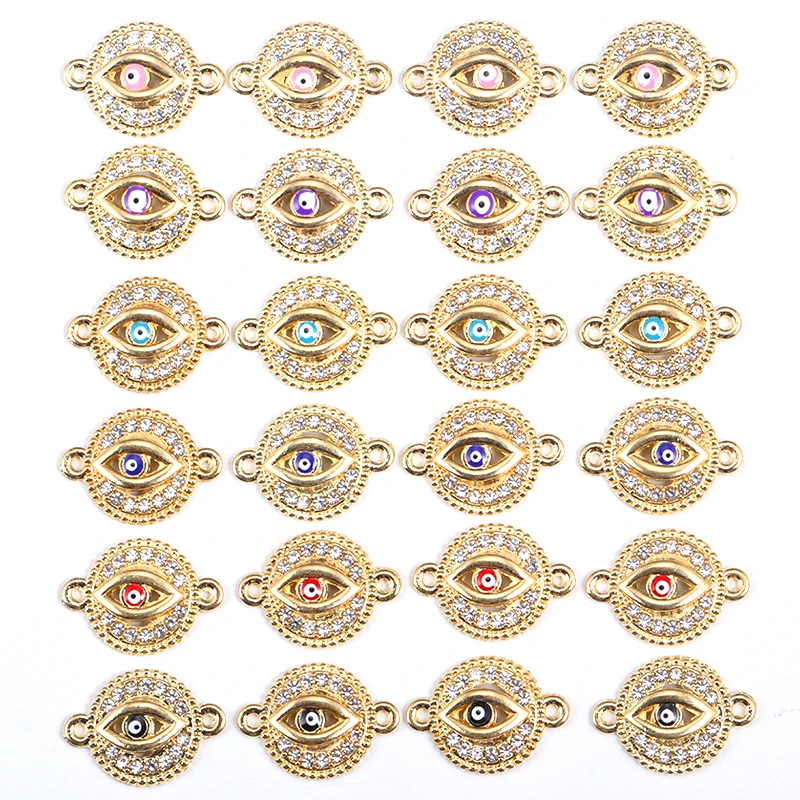 

15Pcs 15*16MM Delicate Alloy Enamel Small Eyes Charm Women's Pendant DIY Jewelry Necklace Bracelet Key Chain Making Accessories
