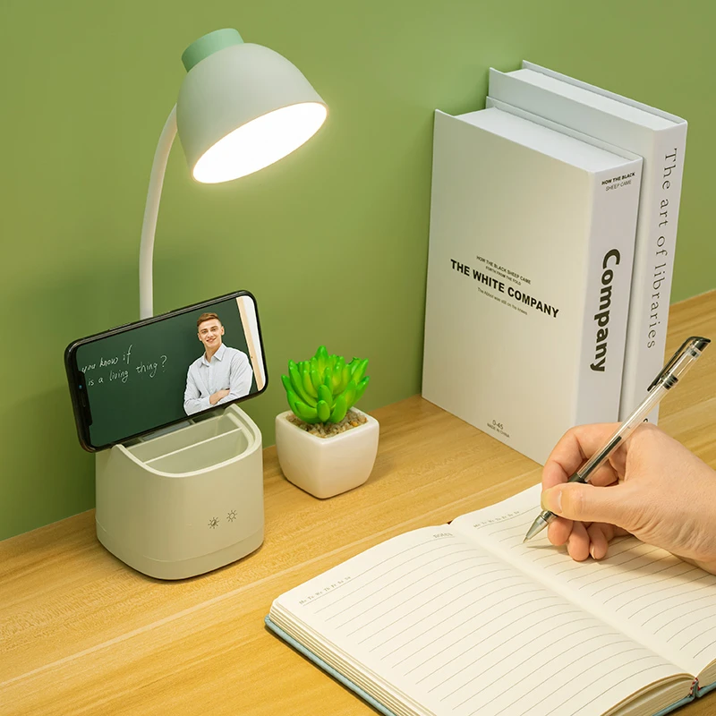 

LED Desk Lamp USB Rechargeable 9 Lighting Modes Reading Light with Flexible Gooseneck Eye Protection Bedroom Bedsid