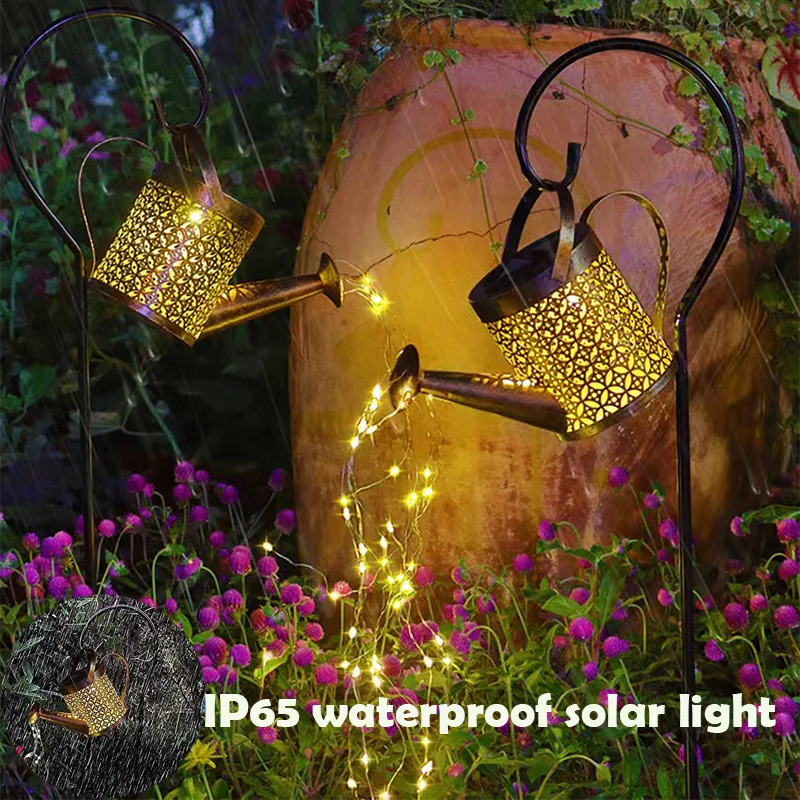 

Waterproof Solar Hanging Kettle Lights Garden Decorative Metal Retro Lights Outdoor Terrace Lawn Garden Landscape Lights