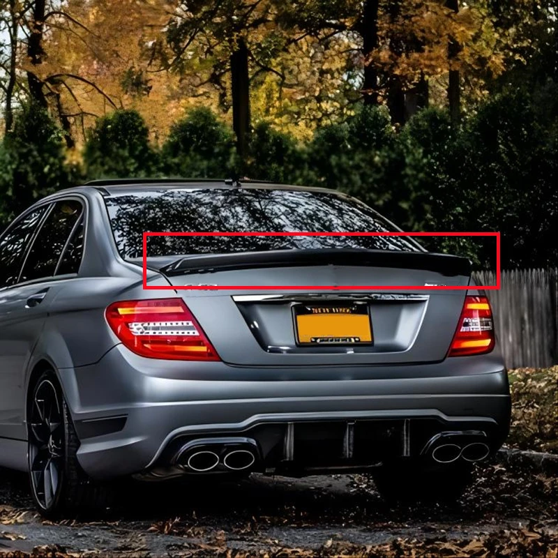 

Rear Spoiler For Mercedes W204 C Class C180 C200 C250 C300 C350 C63 2008-2014 Gloss Black Carbon Fiber Look Rear Wing Spoiler