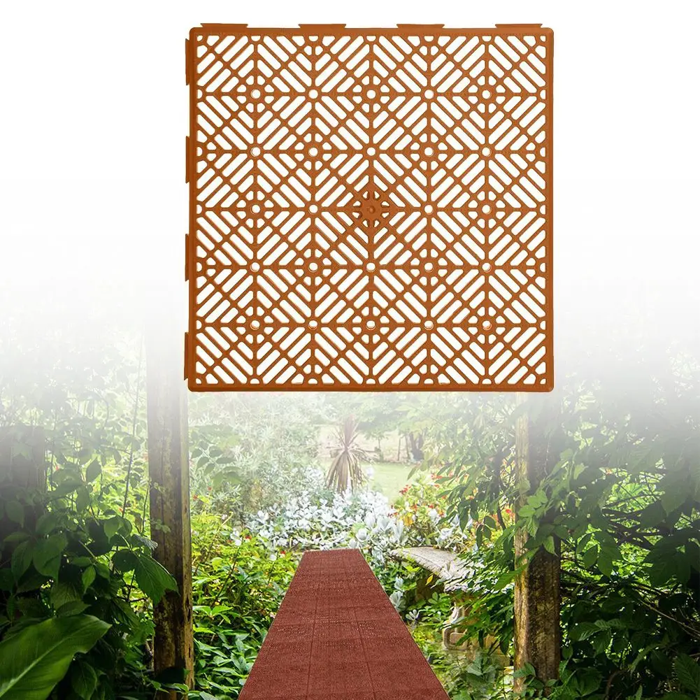 

Non-Slip Floor Mats Garden Plastic Floor Non-Slip Garden Floor Mats Plastic Floor Tiles 29.5X29.5cm Lawn Paving Patio Deck