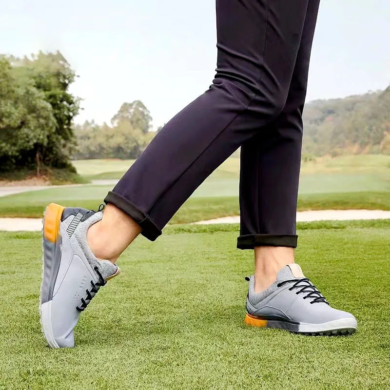 Men's Golf Shoes Sneakers Anti-Shock Anti-Slip Leather Material Waterproof TPU Sole Grip Men's Golf Shoes