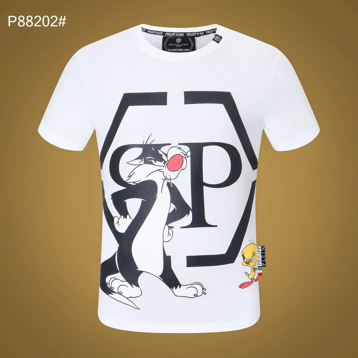 

2022 summer new men's printed round neck short-sleeved T-shirt personality slim PP men's couple models fashion casual T-shirt