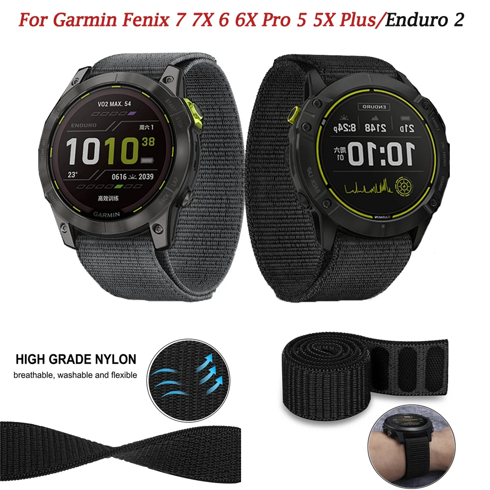 

Ремешок ультратонкий для Garmin Enduro 2 Fenix 7 7X, нейлоновый браслет для наручных часов, 22 26 мм, 6XPro 5 5X Plus 3HR