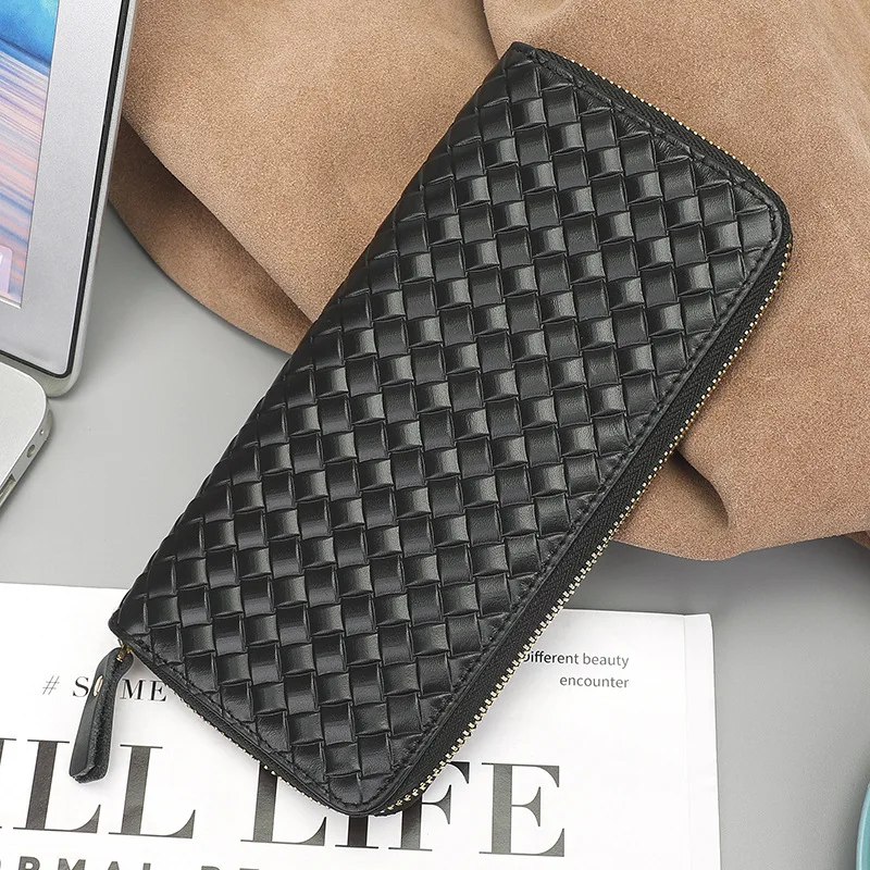 

New Genuine Leather Men's Wallet Long Zipper Multifunctional Card Bag High Capacity Cowhide Wallet Leather Wallet Handbag