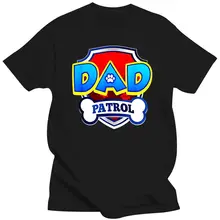 남성용 아빠 순찰 셔츠, 강아지 재미있는 선물, 생일 파티 블랙 티셔츠, S-3Xl 사이즈