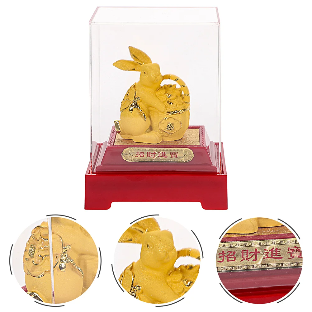 

2 Pcs Desktop Toys Bunny Decor Car Playset Zodiac Rabbit Figurines Action Figure Toys Bunny Toys Decorate Golden Rabbit
